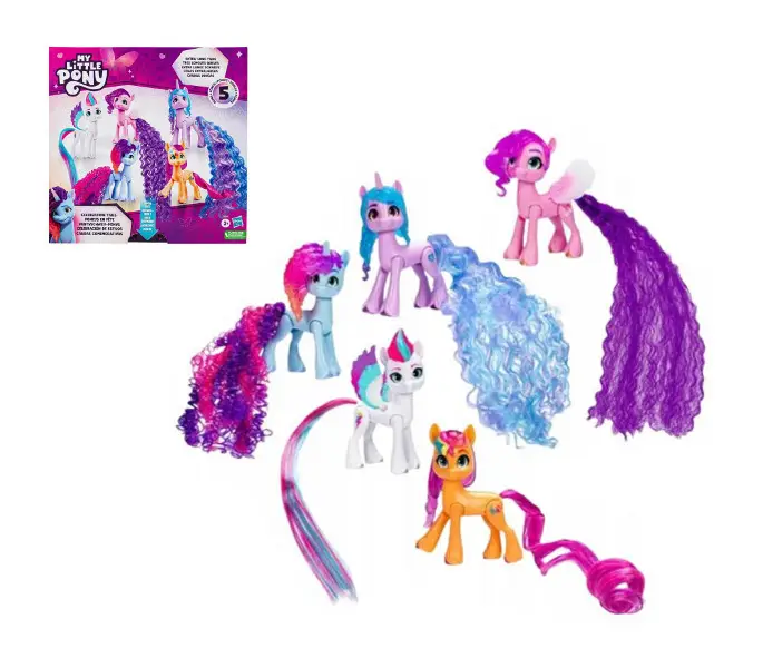 Zestaw 5 kucyków z długim ogonem - Hasbro