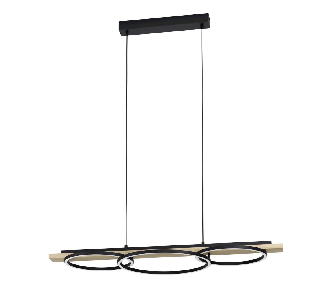 Eglo 901714-LED Żyrandol ściemnialny BOYAL 2xLED/12,5W/230V+LED/15,5W beżowy/czarny