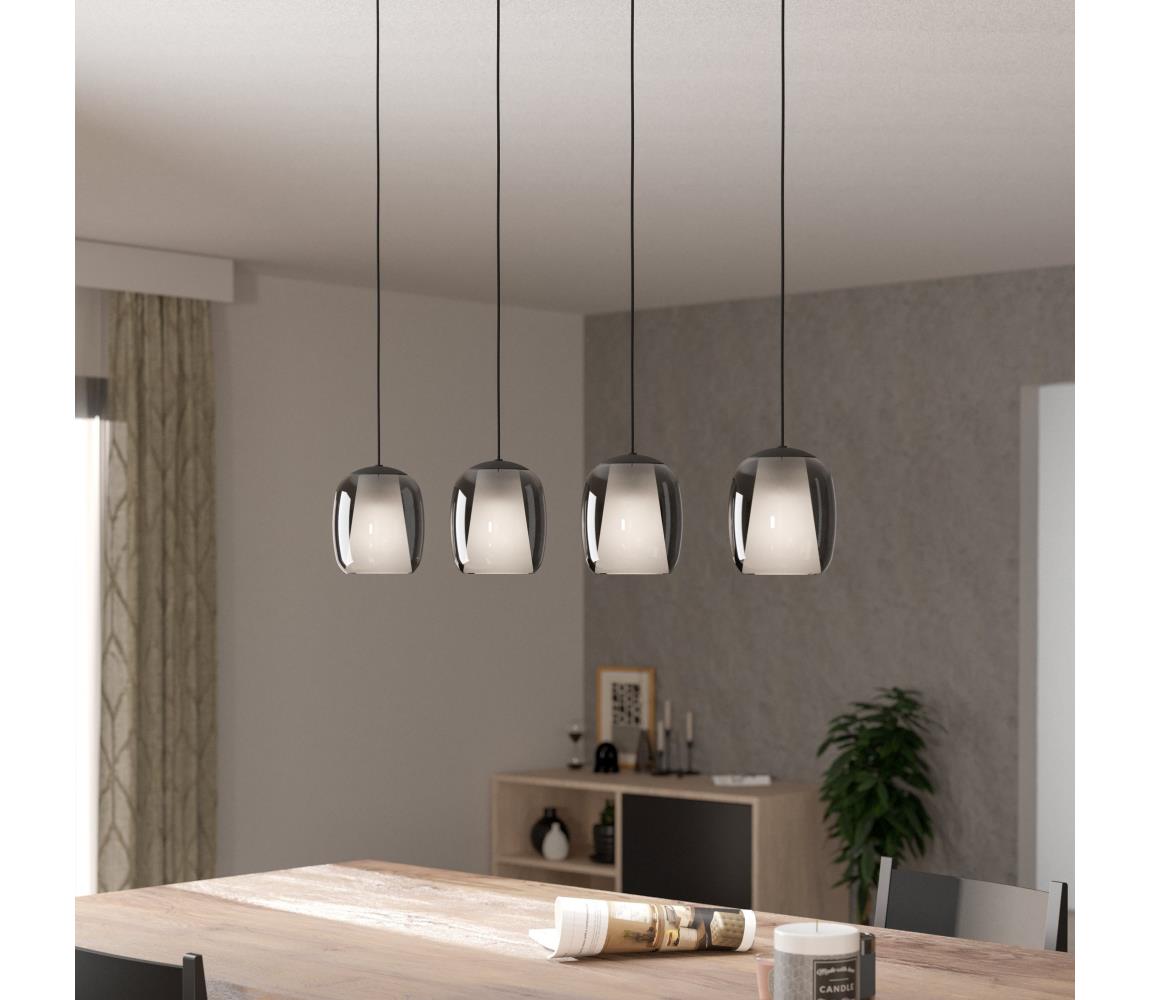 Eglo 901193 - Żyrandol na lince CIAMPINO 4xE27/28W/230V szary