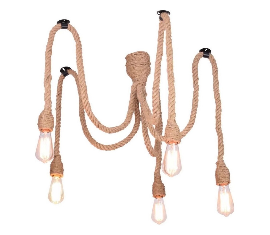 LED Żyrandol na lince ROPE CASA 5xE27/10W/230V pająk
