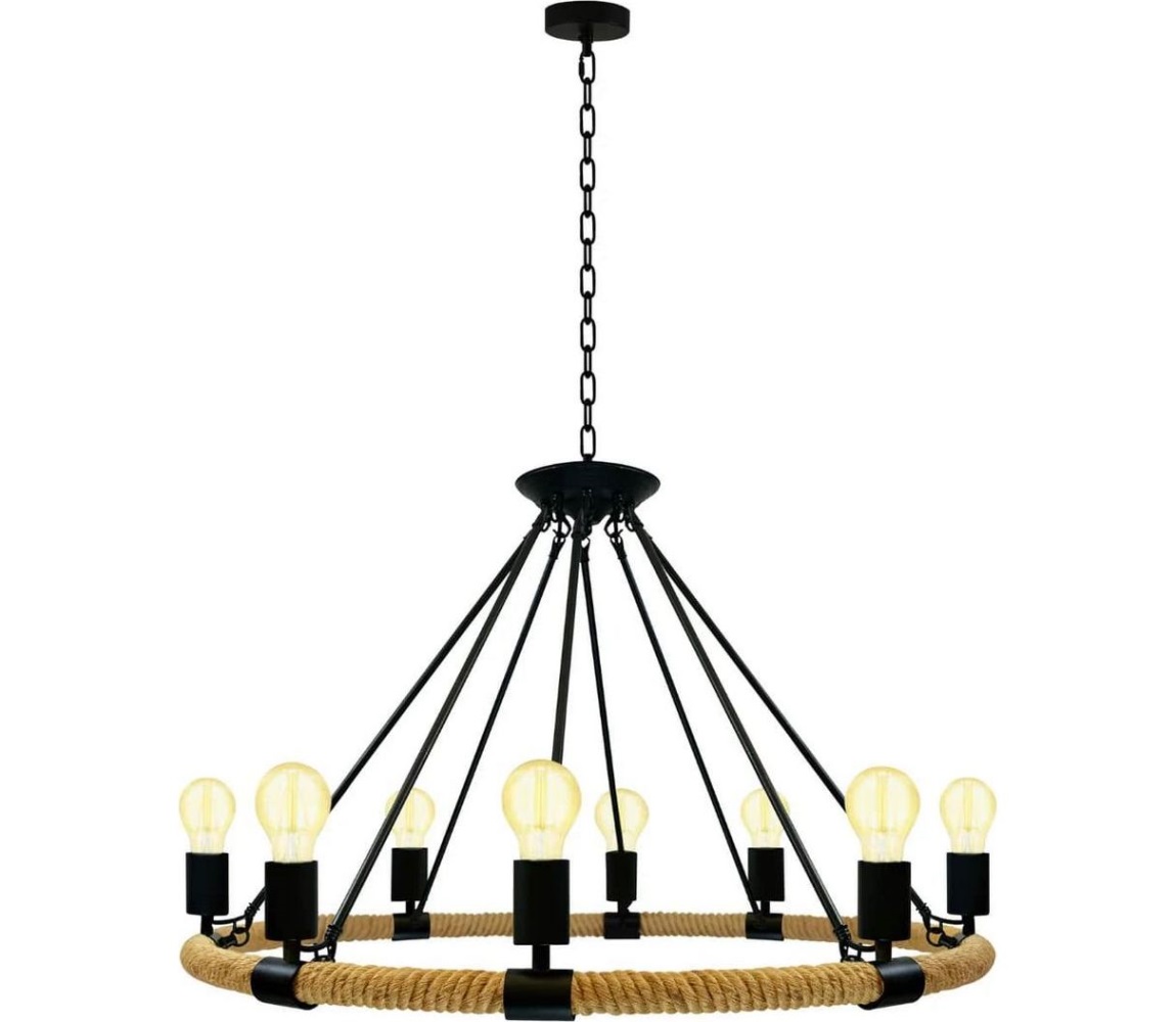 LED Żyrandol na łańcuchu ROPE ARTHUR 8xE27/6W/230V