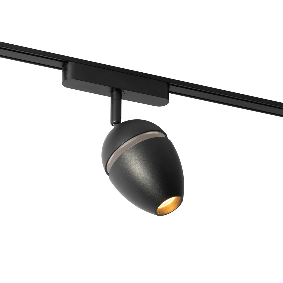 QAZQA Nowoczesny czarny reflektor do systemu szynowego jednofazowego z LED - Magnetic Eggy