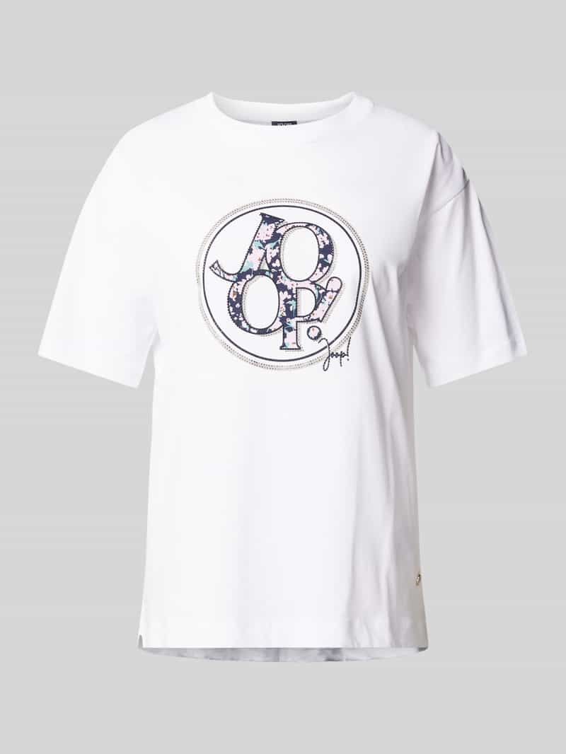 T-shirt z obszyciem kamieniami stras model ‘Tashi’