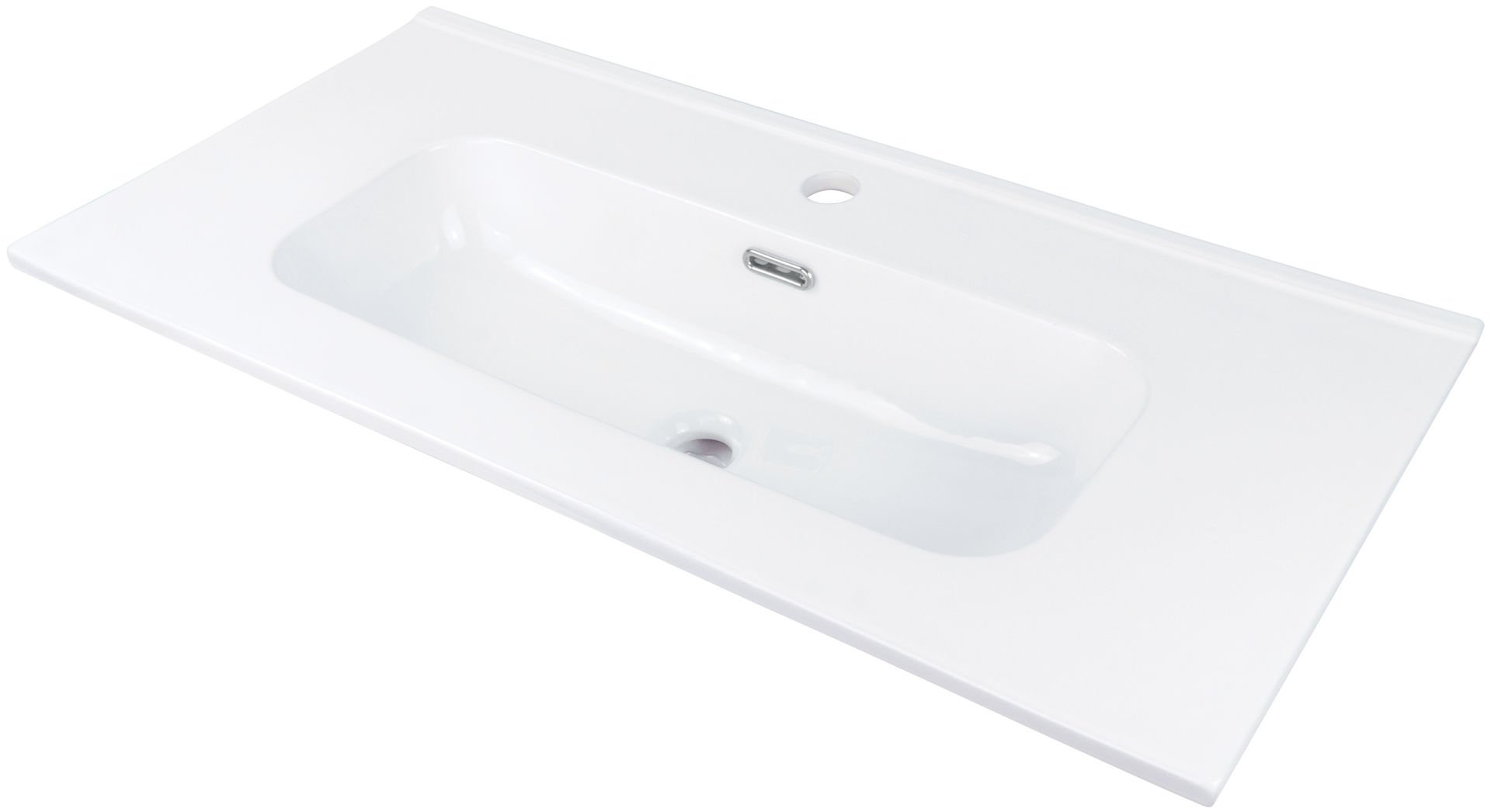 Umywalka wpuszczana Deante Tubo 38,5x80 cm prostokątna biały połysk CTU_6U8M