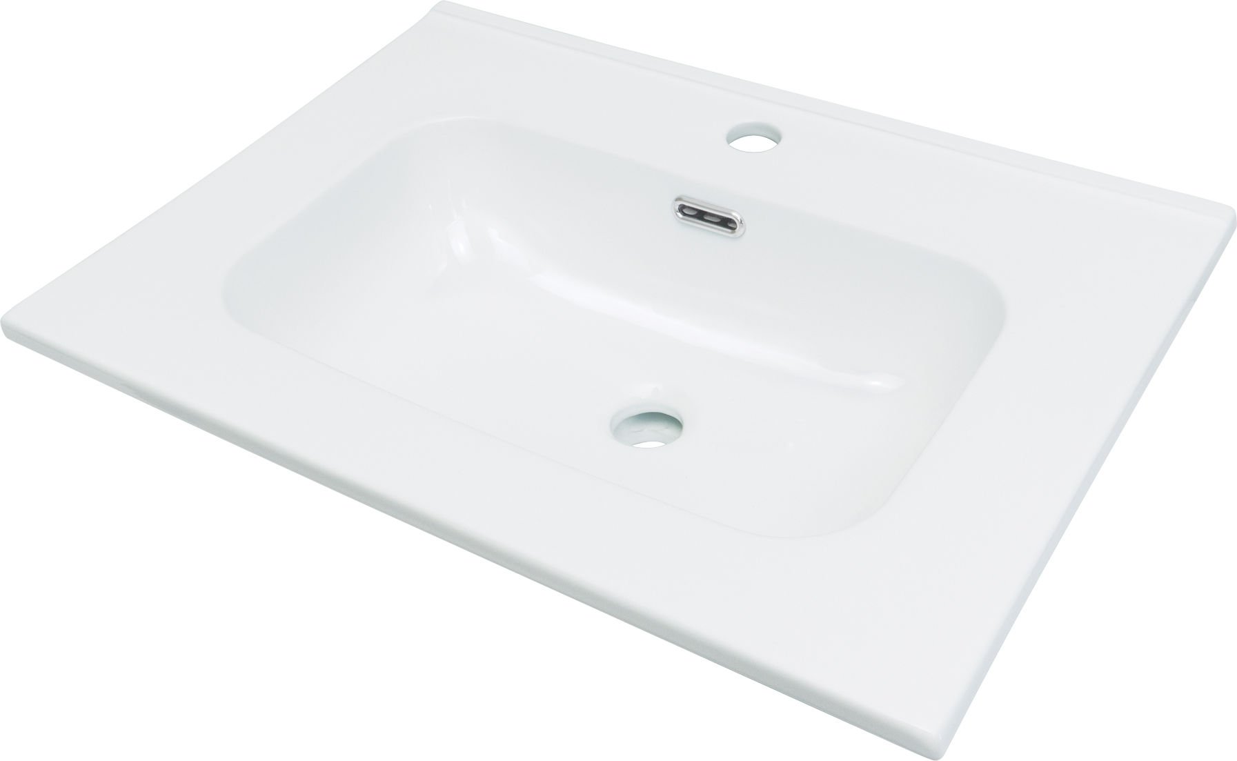 Umywalka wpuszczana Deante Tubo 46x61 cm prostokątna biały połysk CTU_6U6W