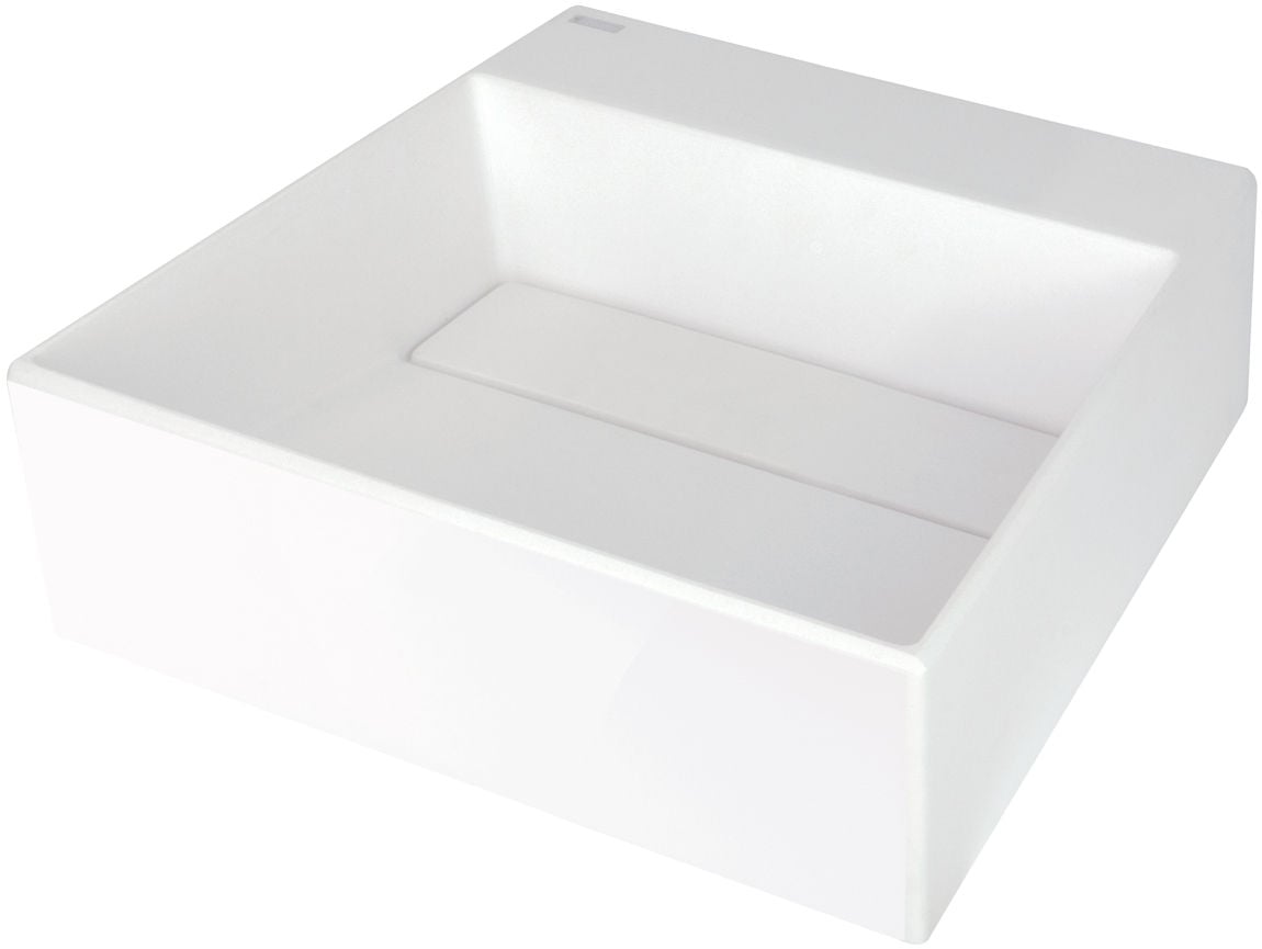 Umywalka nablatowa Deante Correo 40 cm kwadratowa biały mat CQR_AU4M