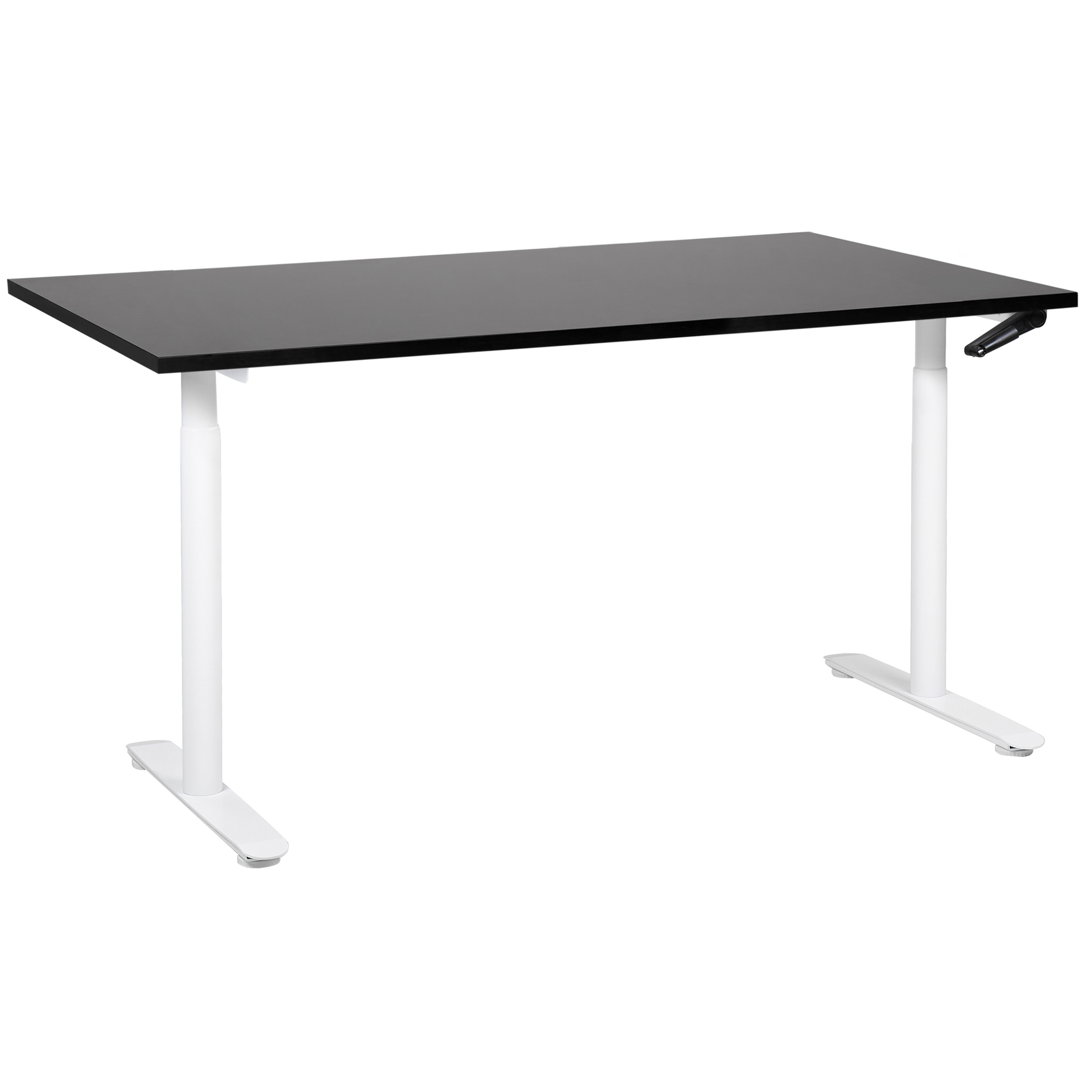 Biurko regulowane manualnie 160 x 72 cm czarno-białe DESTINAS