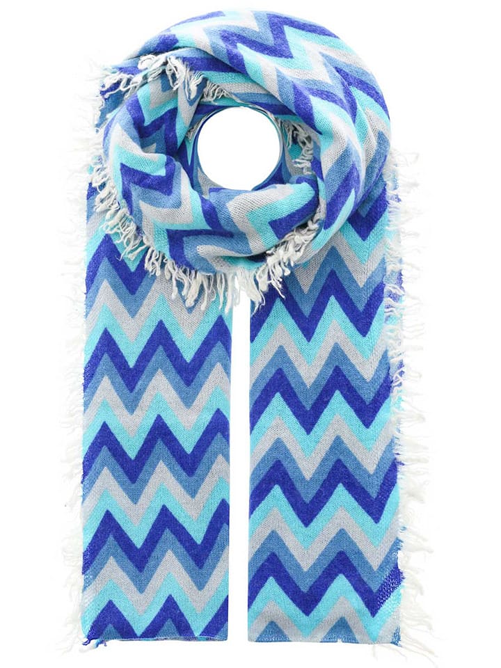 Zwillingsherz Szal w kolorze błękitno-niebieskim - 190 x 75 cm