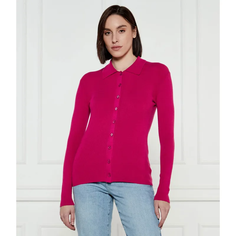 Michael Kors Kardigan Slim Fit z dodatkiem jedwabiu