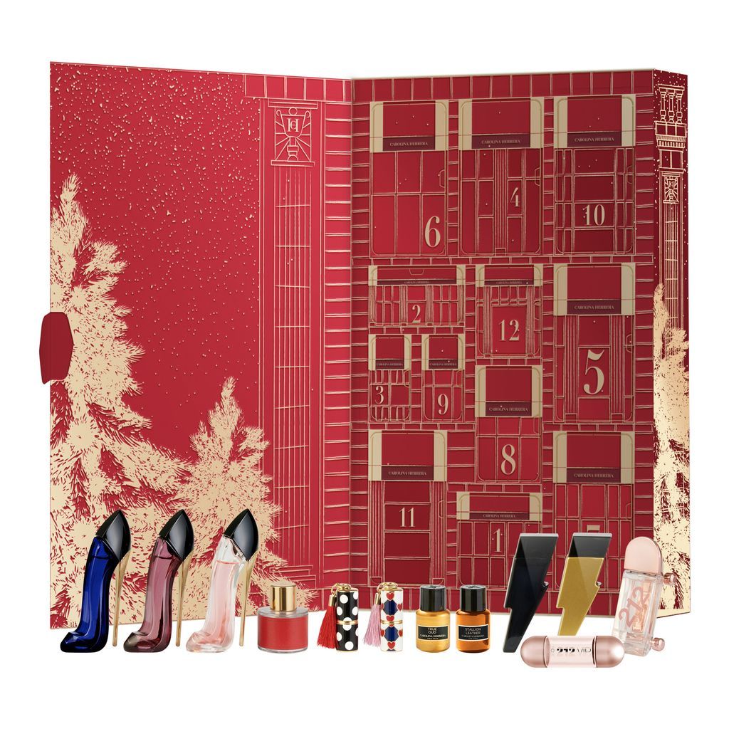 SET CAROLINA HERRERA Advent Calendar Fabulous Kiss The Lipstick Sheer 171 Rosy Date 1g + 410 Alegria 1g + Good Girl Blush EDP spray 7ml + Very Good Gi