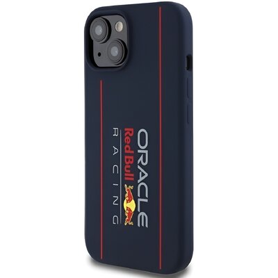 Etui RED BULL Silicone Vertical Logo MagSafe do Apple iPhone 15 Granatowy