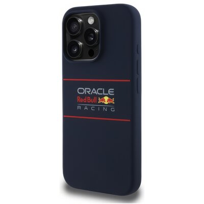 Etui RED BULL Silicone Horizontal Logo MagSafe do Apple iPhone 16 Pro Granatowy