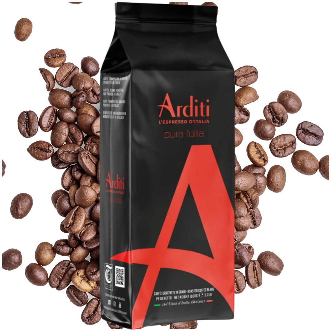 Arditi Pura Follia 1Kg – Włoska Kawa Ziarnista Premium O Bogatym Smaku