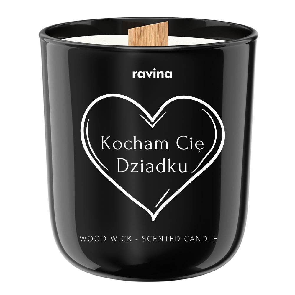 KOCHAM CIĘ DZIADKU świeca zapachowa na prezent Dzień Babci i Dziadka świeczka sojowa perfumowana męskie perfumy RAVINA