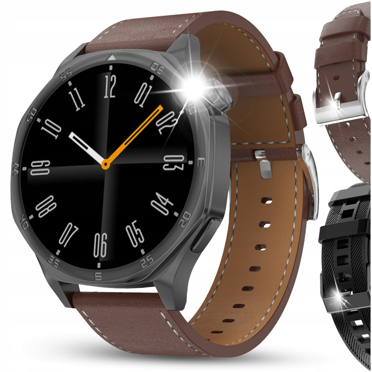 SMARTWATCH ZEGAREK MĘSKI ROZMOWY AMOLED 4GB POLSKIE MENU MP3 WODOODPORNY PL