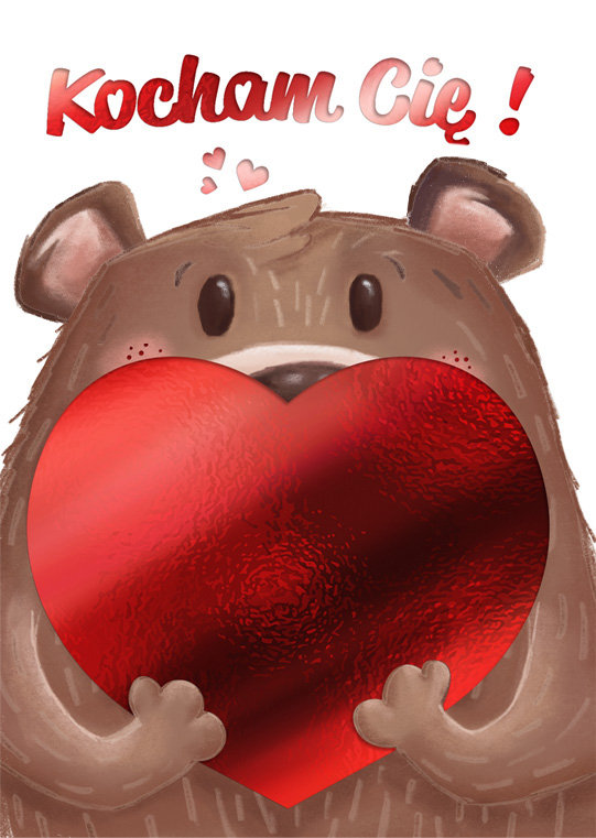 Karnet B6 Walentynki MISIEK