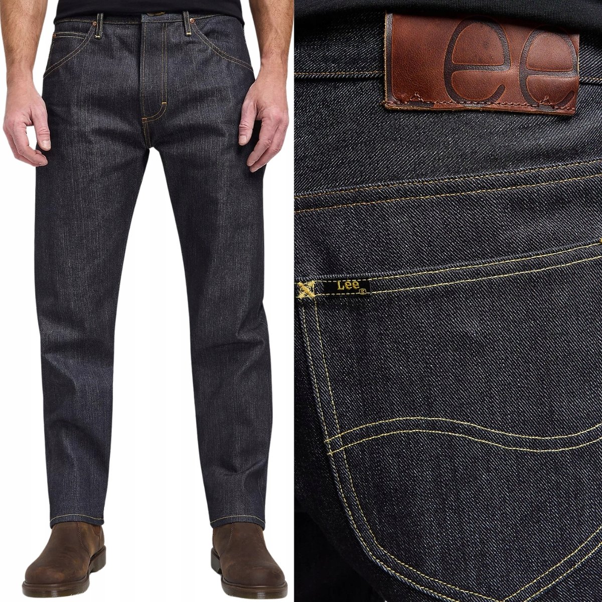 Lee 101Z Dry Proste Spodnie Jeansowe Japan Premium Bez Streczu W34 L32