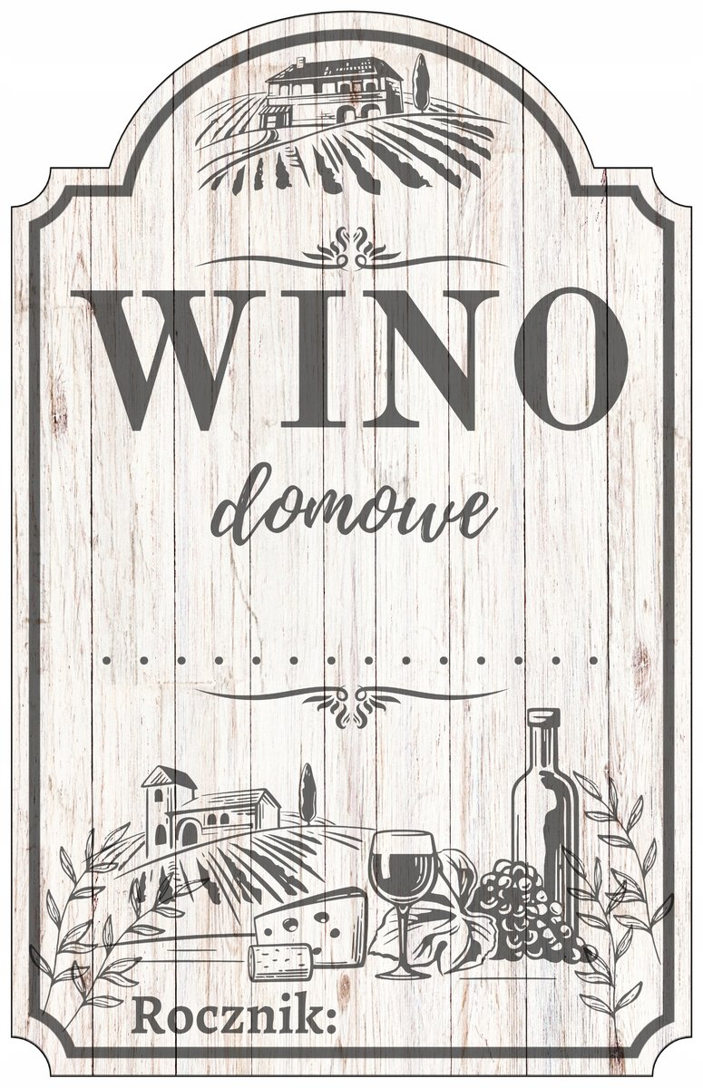 Naklejki Etykiety na WINO domowe folia wodoodporne