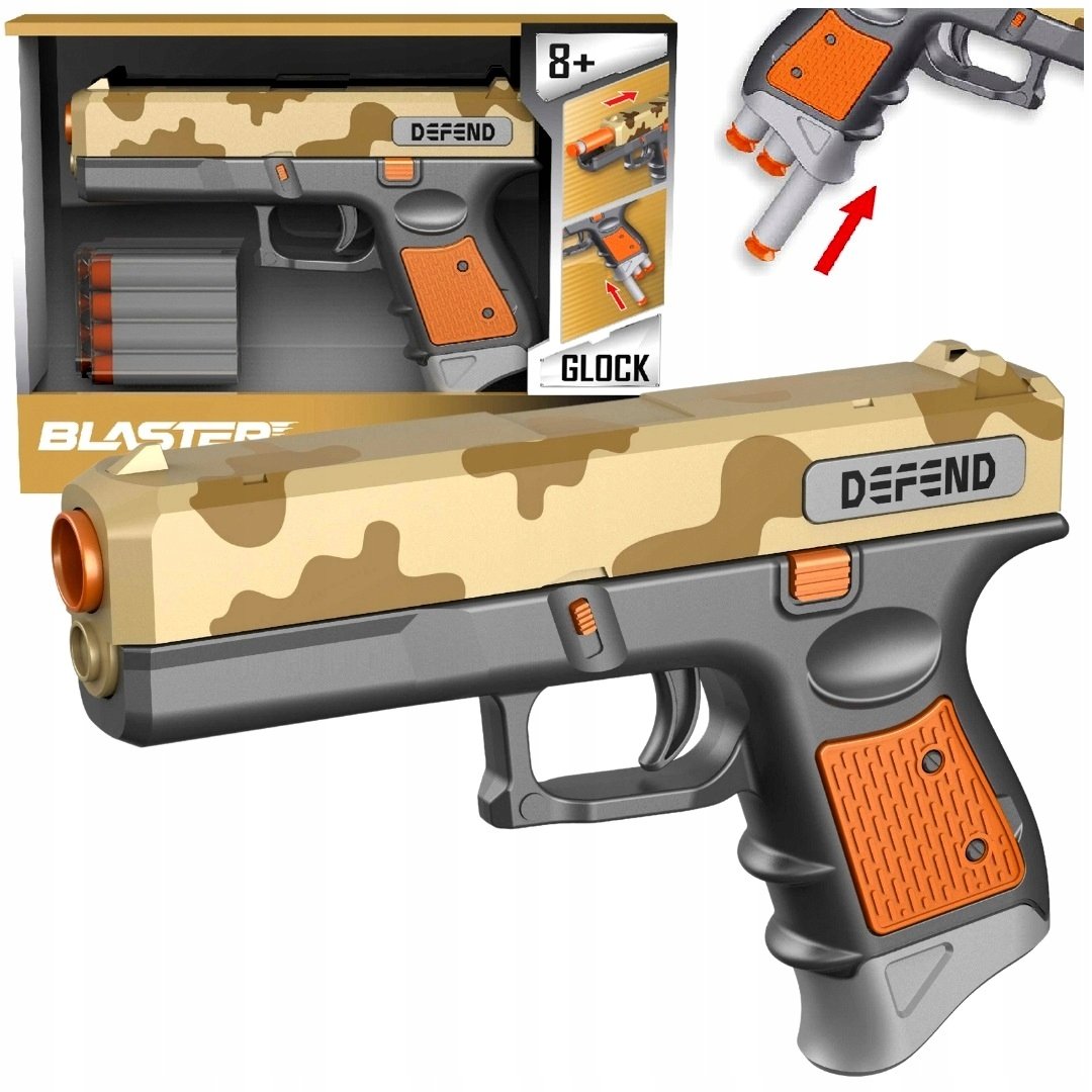 Glock Pistolet Na Strzałki Naciągany Wyrzutnia Z Naciągiem + 8 Strzałek