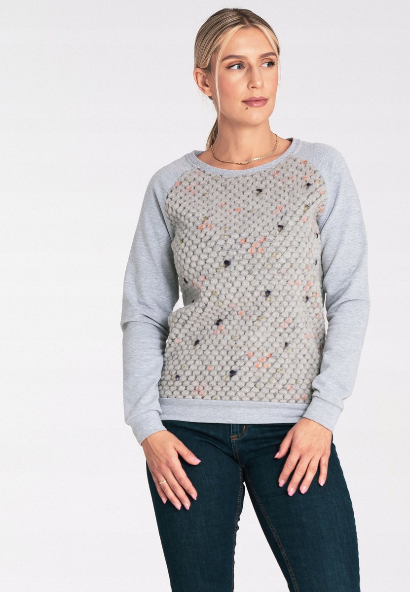 Bluza damska bez kaptura Bluza dresowa damska z wełną Szara XL