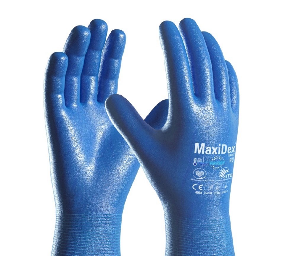 ATG MaxiDex 8_M rękawice hybrydowe NBR rękawiczki wodoodporne MOŻNA PRAĆ