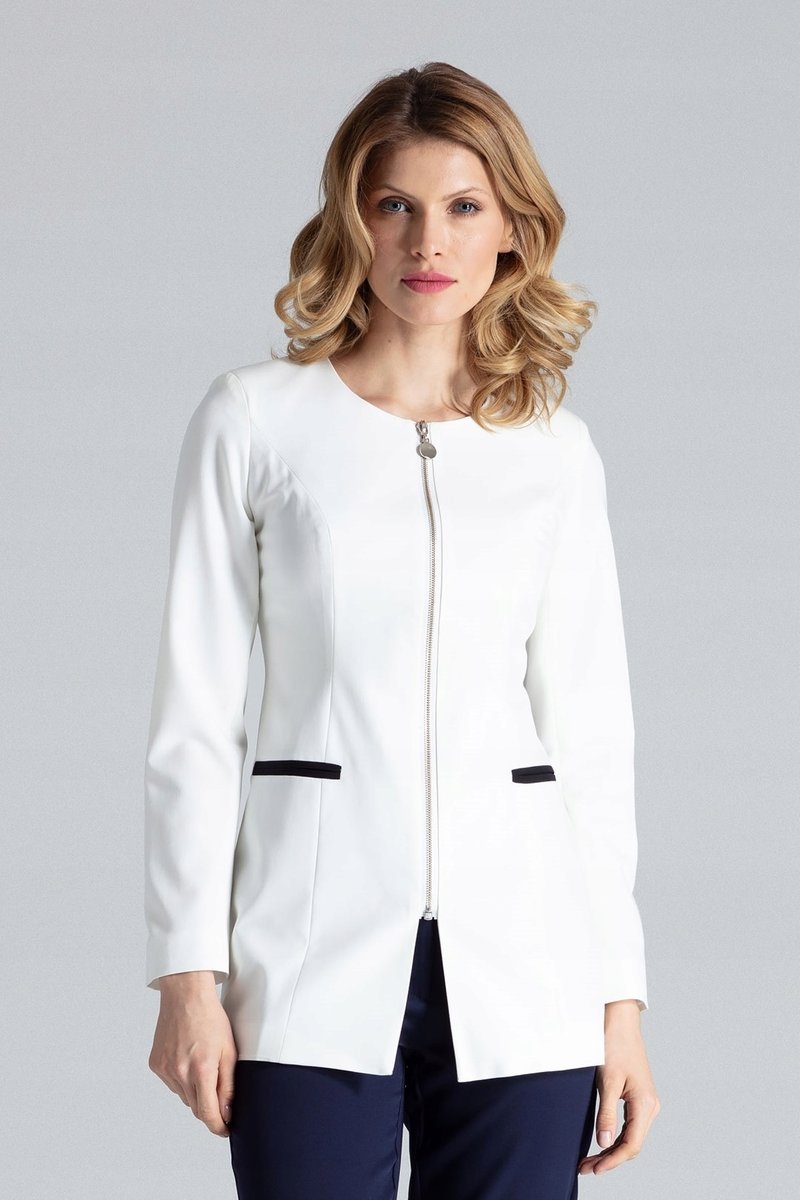 FIGL Żakiet M409 ecru-czarny S