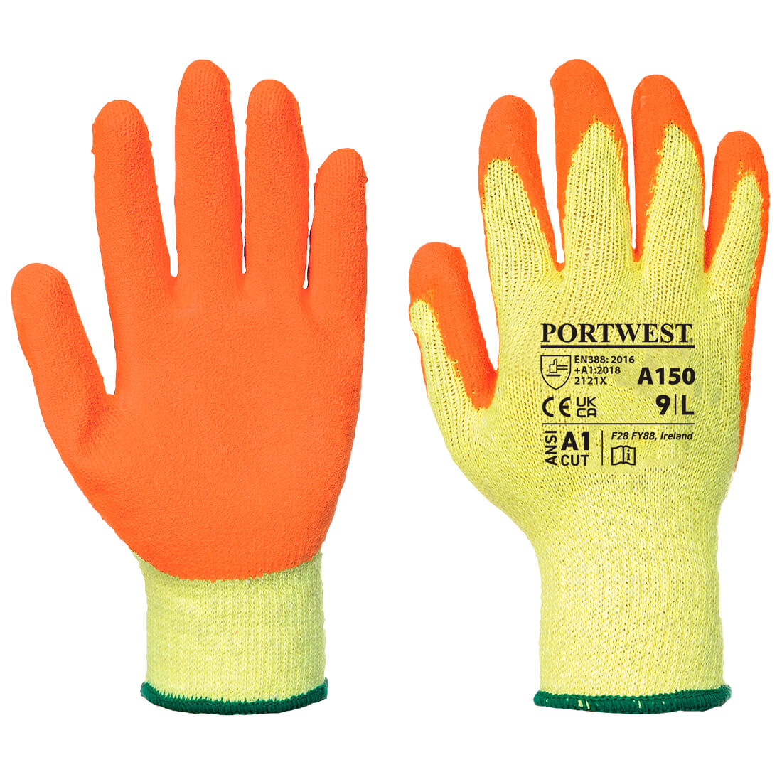 PORTWEST A150 RĘKAWICA CLASSIC GRIP - LATEKS; POMARAŃCZOWY