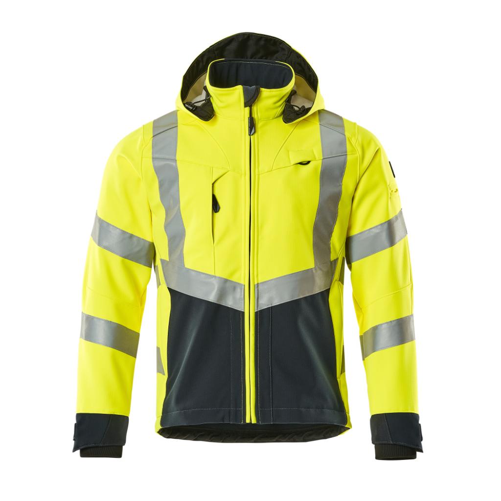 KURTKA SOFTSHELL MASCOT SAFE SUPREME BLACKPOOL 15502-246; ŻÓŁTY HI-VIS/CIEMNY GRANAT