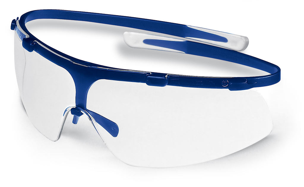 UVEX OKULARY SUPER G, SZYBKA BEZBARWNA, POWŁOKA NIEPARUJĄCA EXCELLENCE, RAMKA: NIEBIESKA