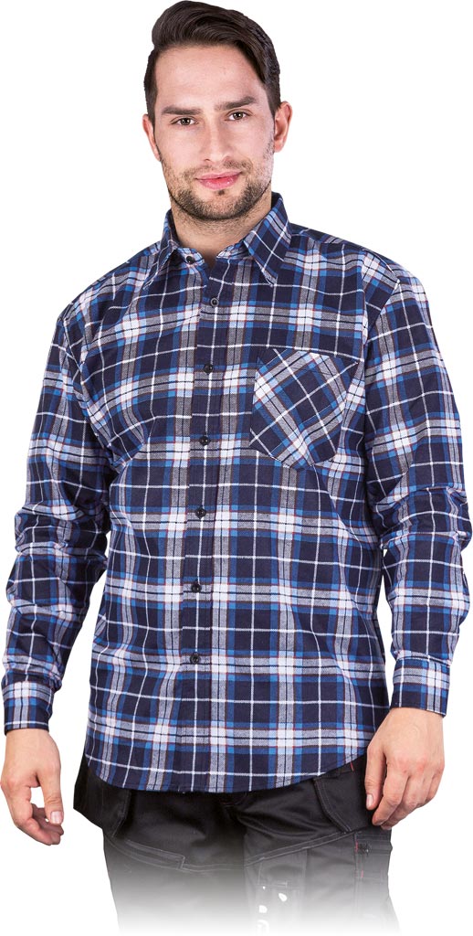 KOSZULA FLANELOWA OCHRONNA REIS KF-; GRANATOWO-NIEBIESKI (XL)
