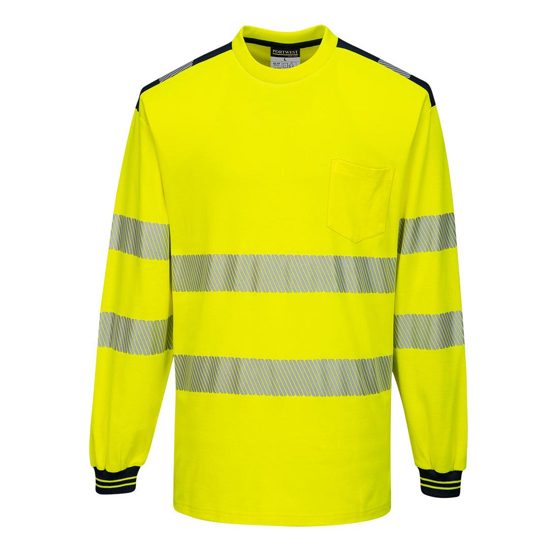 PORTWEST T185 T-SHIRT OSTRZEGAWCZY PW3 Z DŁUGIM RĘKAWEM; ŻÓŁTY/CZARNY