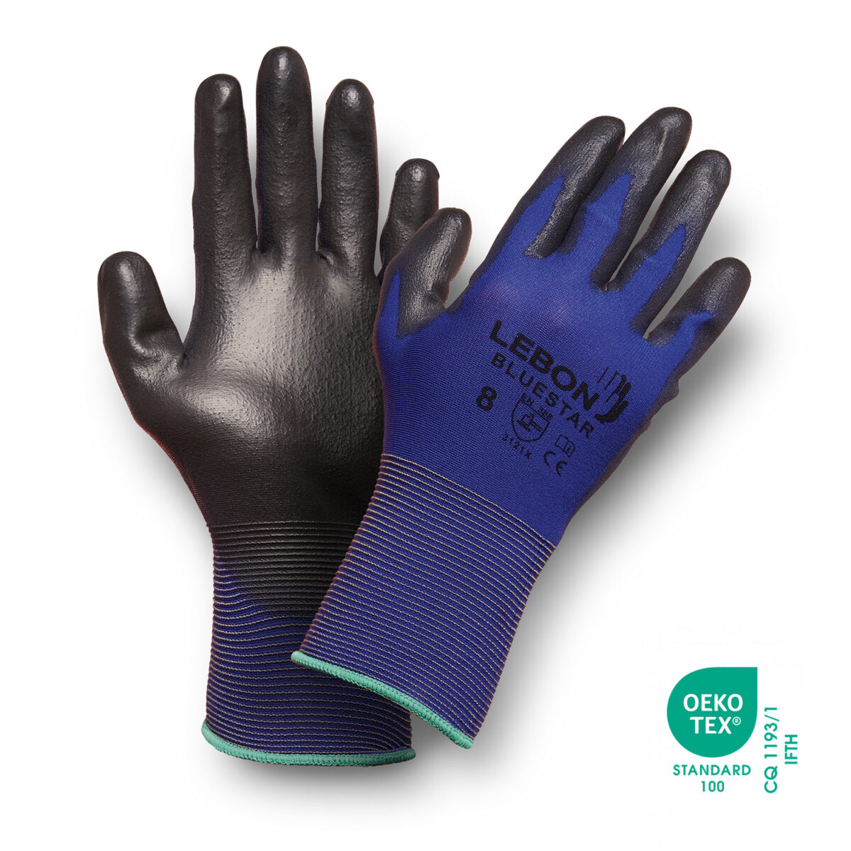 RĘKAWICE MONTAŻOWE LEBON BLUESTAR PU, EN388 3121X; NIEBIESKI