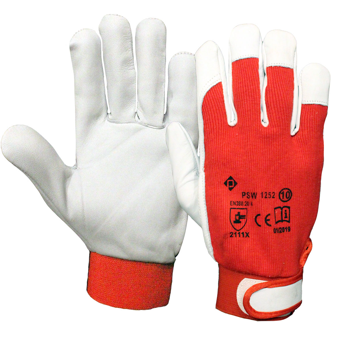 RĘKAWICE OCHRONNE WZMACNIANE SKÓRĄ KOZIĄ DOZAMEL TECHNICIAN VELCRO 1252