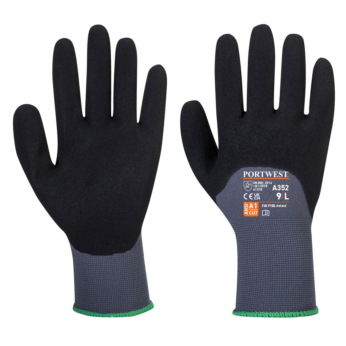 PORTWEST A352 RĘKAWICA DERMAFLEX ULTRA; SZARY/CZARNY
