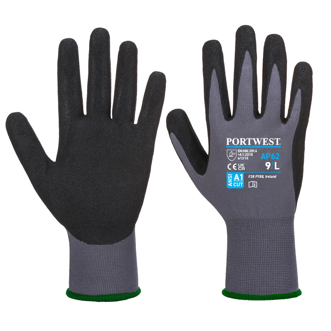 PORTWEST AP62 RĘKAWICA DERMIFLEX AQUA; SZARY/CZARNY