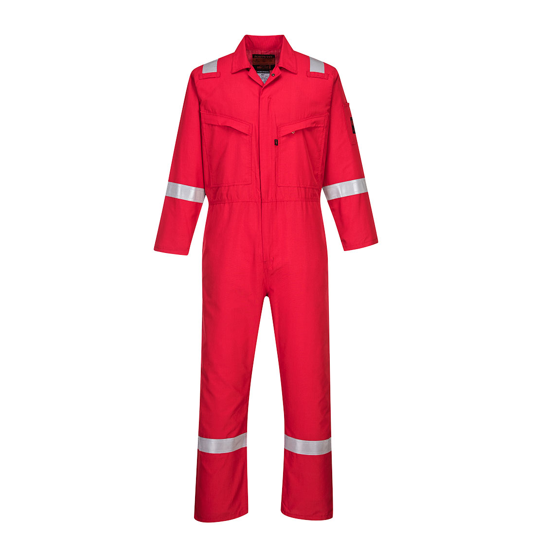 PORTWEST AF73 KOMBINEZON ARAFLAME SILVER; CZERWONY