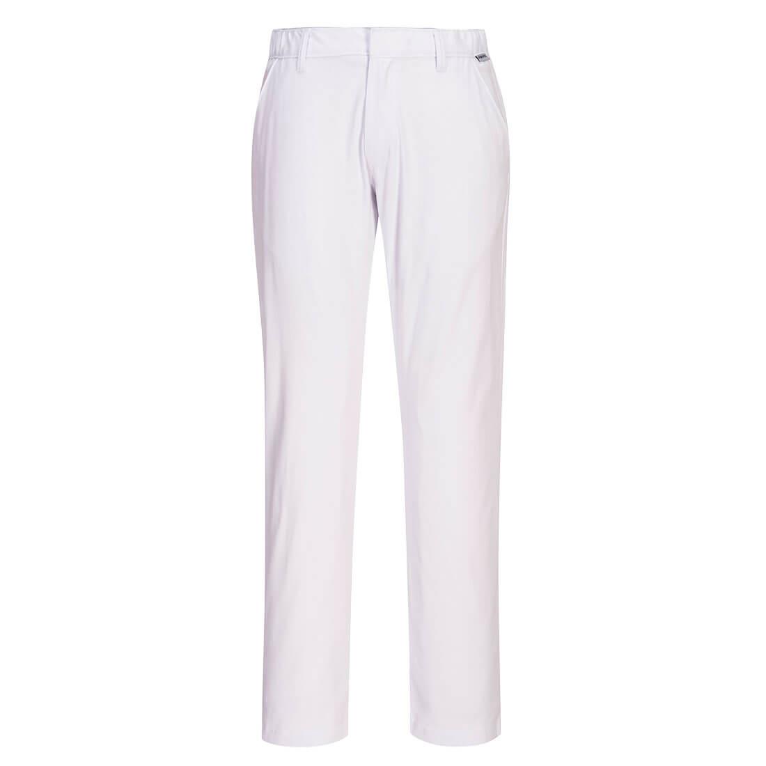 PORTWEST S232 ELASTYCZNE SPODNIE ROBOCZE CHINO SLIM; BIAŁY