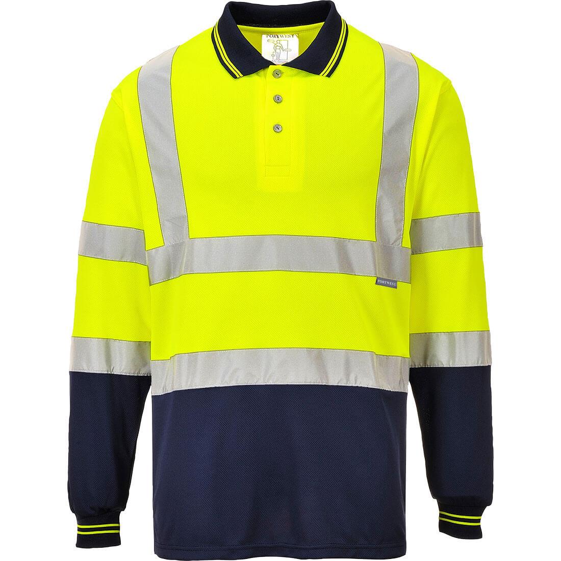 PORTWEST S279 DWUKOLOROWA KOSZULKA POLO Z DŁUGIMI RĘKAWAMI ; ŻÓŁTY/GRANATOWY