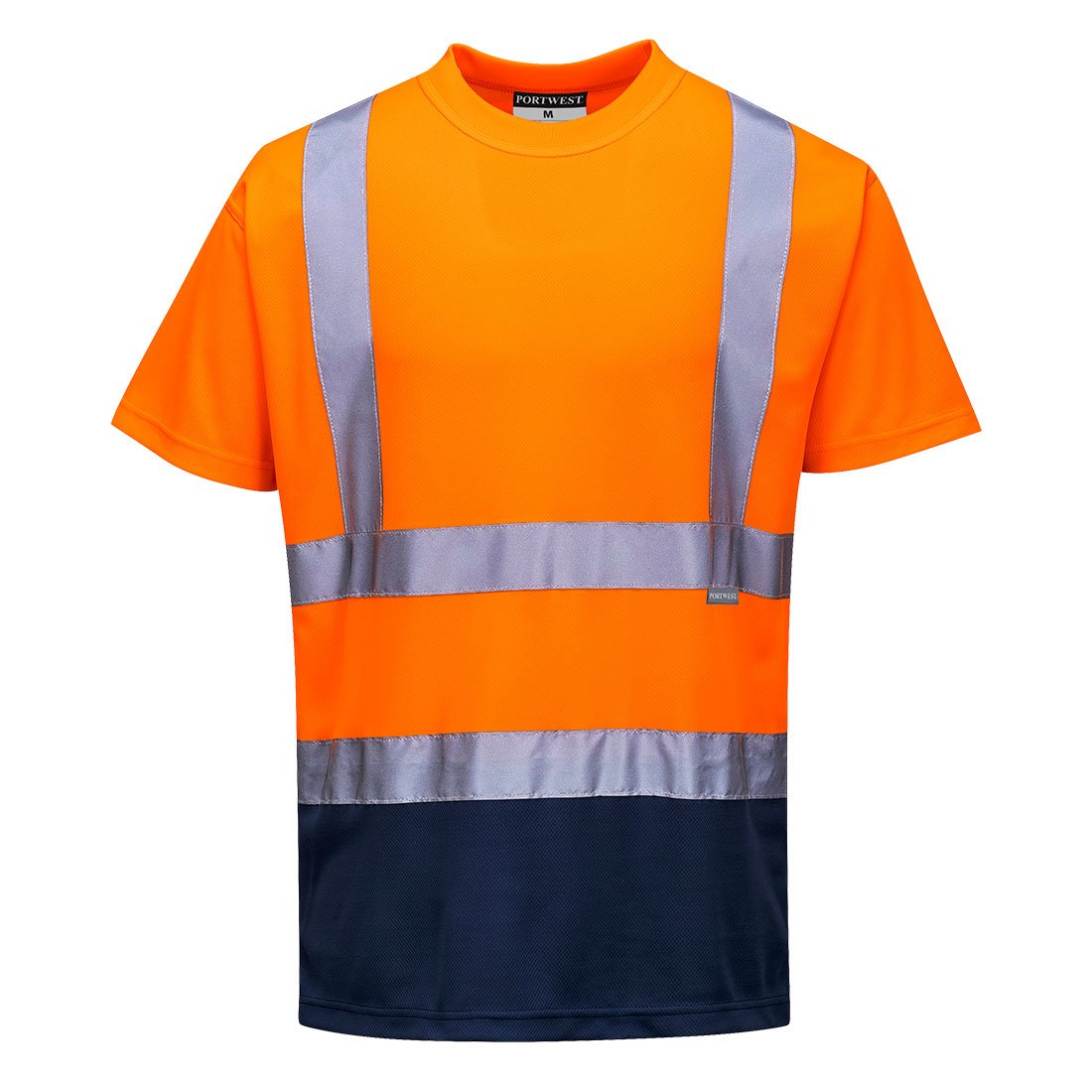 PORTWEST S378 T-SHIRT OSTRZEGAWCZY DWUKOLOROWY ; POMARAŃCZOWY/GRANATOWY