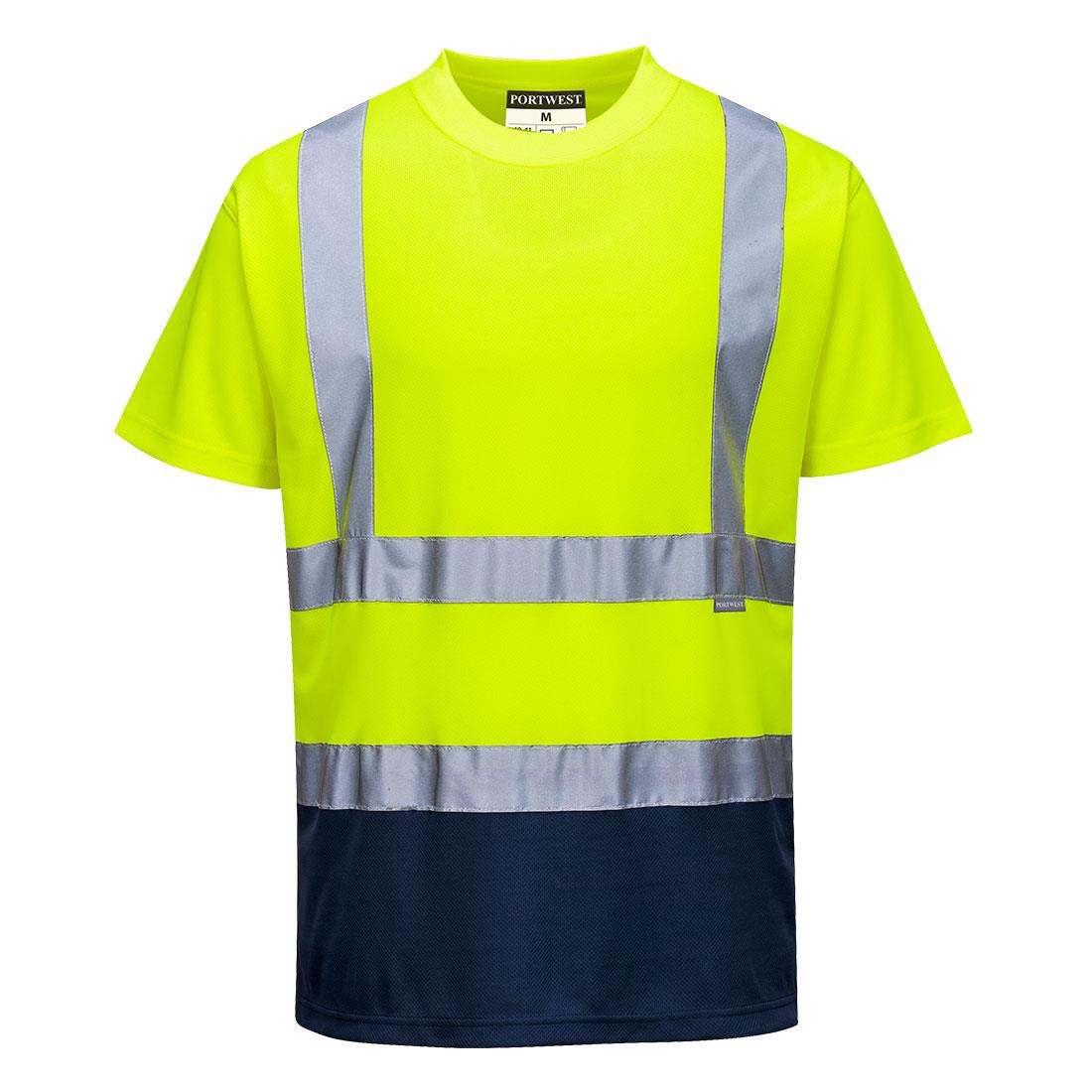 PORTWEST S378 T-SHIRT OSTRZEGAWCZY DWUKOLOROWY ; ŻÓŁTY/GRANATOWY