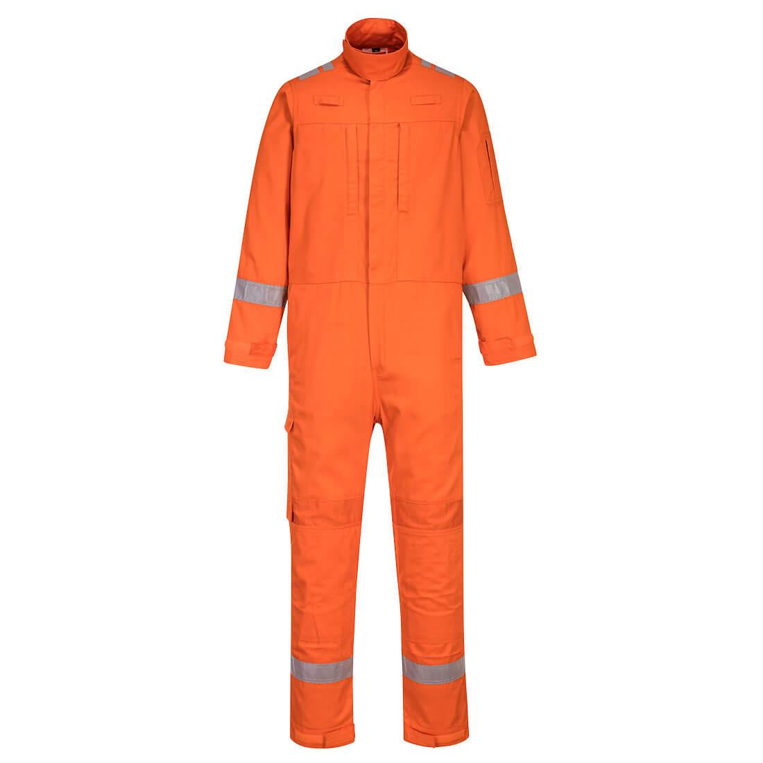 PORTWEST FR502 LEKKI KOMBINEZON TRUDNOPALNY Z PANELAMI STRETCH BIZFLAME PLUS ; POMARAŃCZOWY
