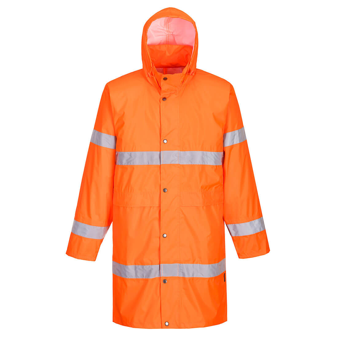 PORTWEST H442 PŁASZCZ PRZECIWDESZCZOWY OSTRZEGAWCZY 100CM ; POMARAŃCZOWY