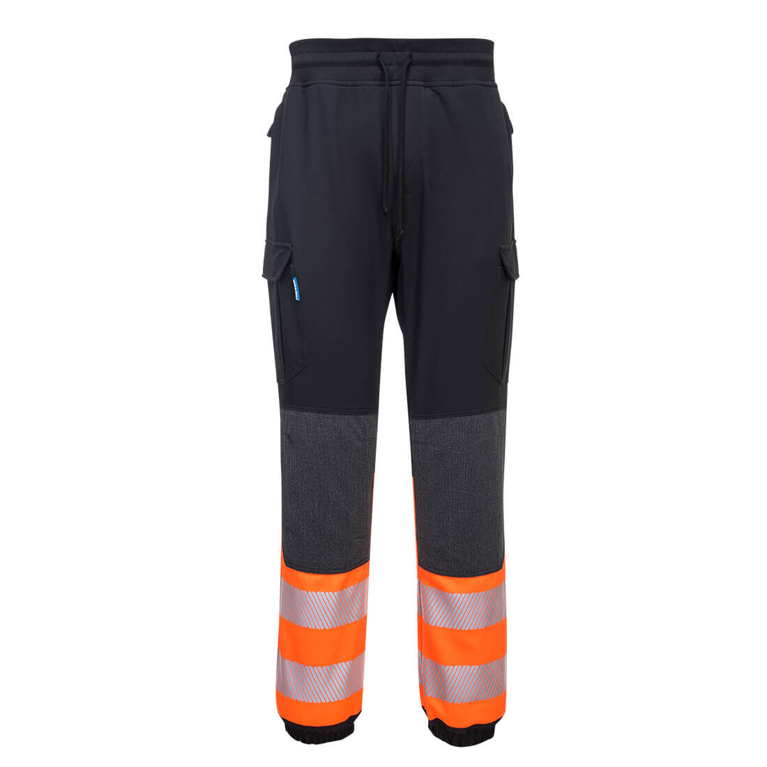 PORTWEST KX341 SPODNIE KX3 FLEXI OSTRZEGAWCZE KLASA 1; CZARNY/POMARAŃCZOWY