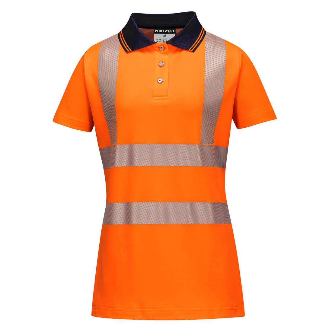 PORTWEST LW72 DAMSKA KOSZULKA OSTRZEGAWCZA POLO ; POMARAŃCZOWY/CZARNY