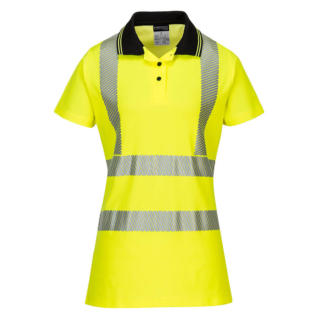 PORTWEST LW72 DAMSKA KOSZULKA OSTRZEGAWCZA POLO ; ŻÓŁTY/CZARNY