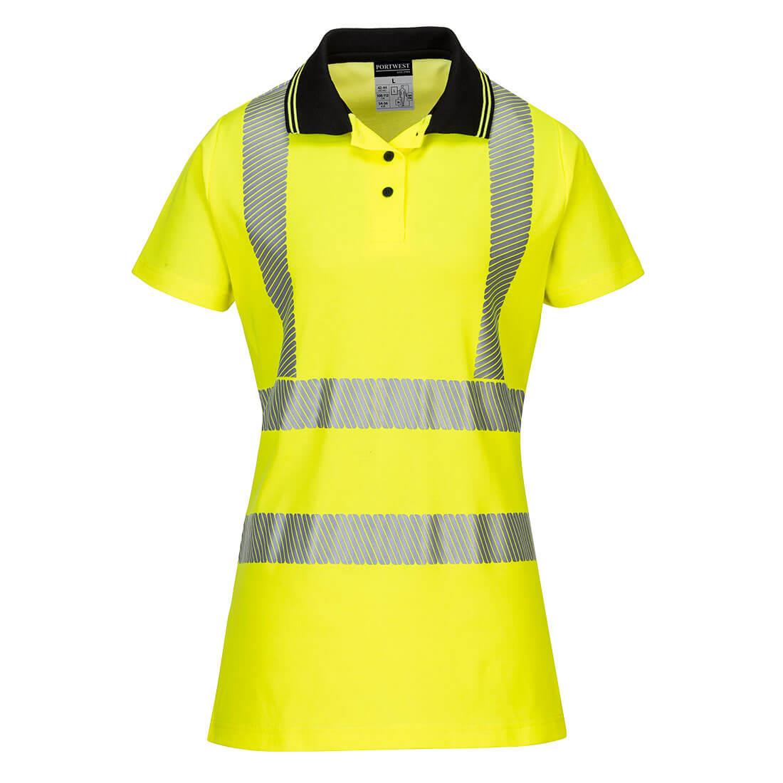 PORTWEST LW72 DAMSKA KOSZULKA OSTRZEGAWCZA POLO ; ŻÓŁTY/CZARNY