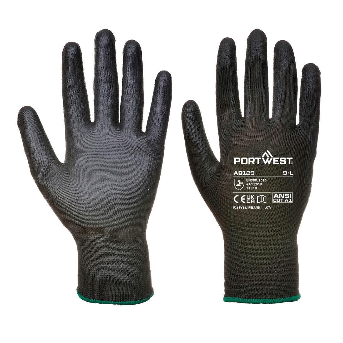 PORTWEST AB129 RĘKAWICA POWLEKANA PU - 288 PAR; CZARNY
