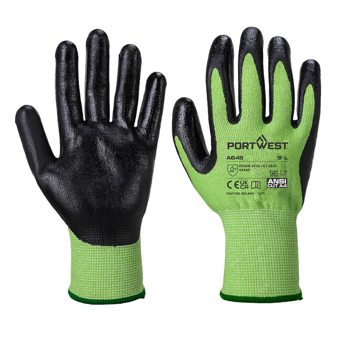 PORTWEST A645 GREEN CUT - PIANKA NITRYLOWA; ZIELONY/CZARNY