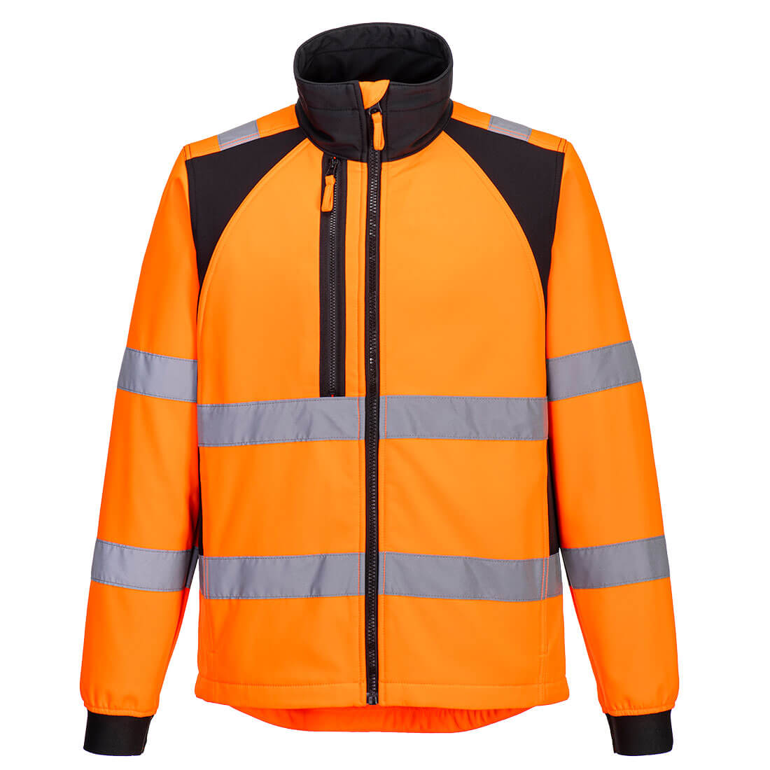 PORTWEST CD875 KURTKA OSTRZEGAWCZA SOFTSHELL WX2 ECO (2L); POMARAŃCZOWY/CZARNY