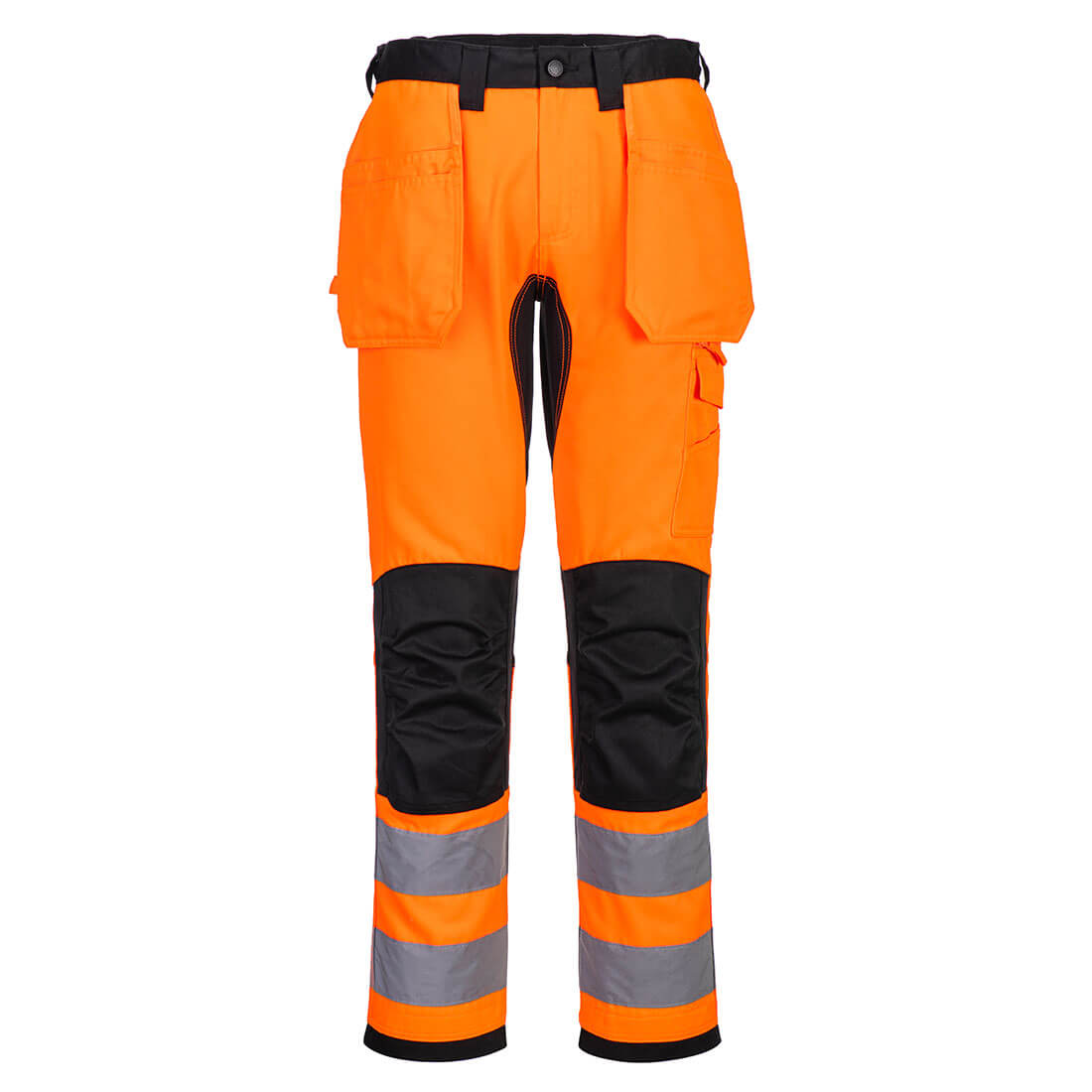 PORTWEST CD889 SPODNIE OSTRZEGAWCZE WX2 ECO Z KABURAMI; POMARAŃCZOWY/CZARNY